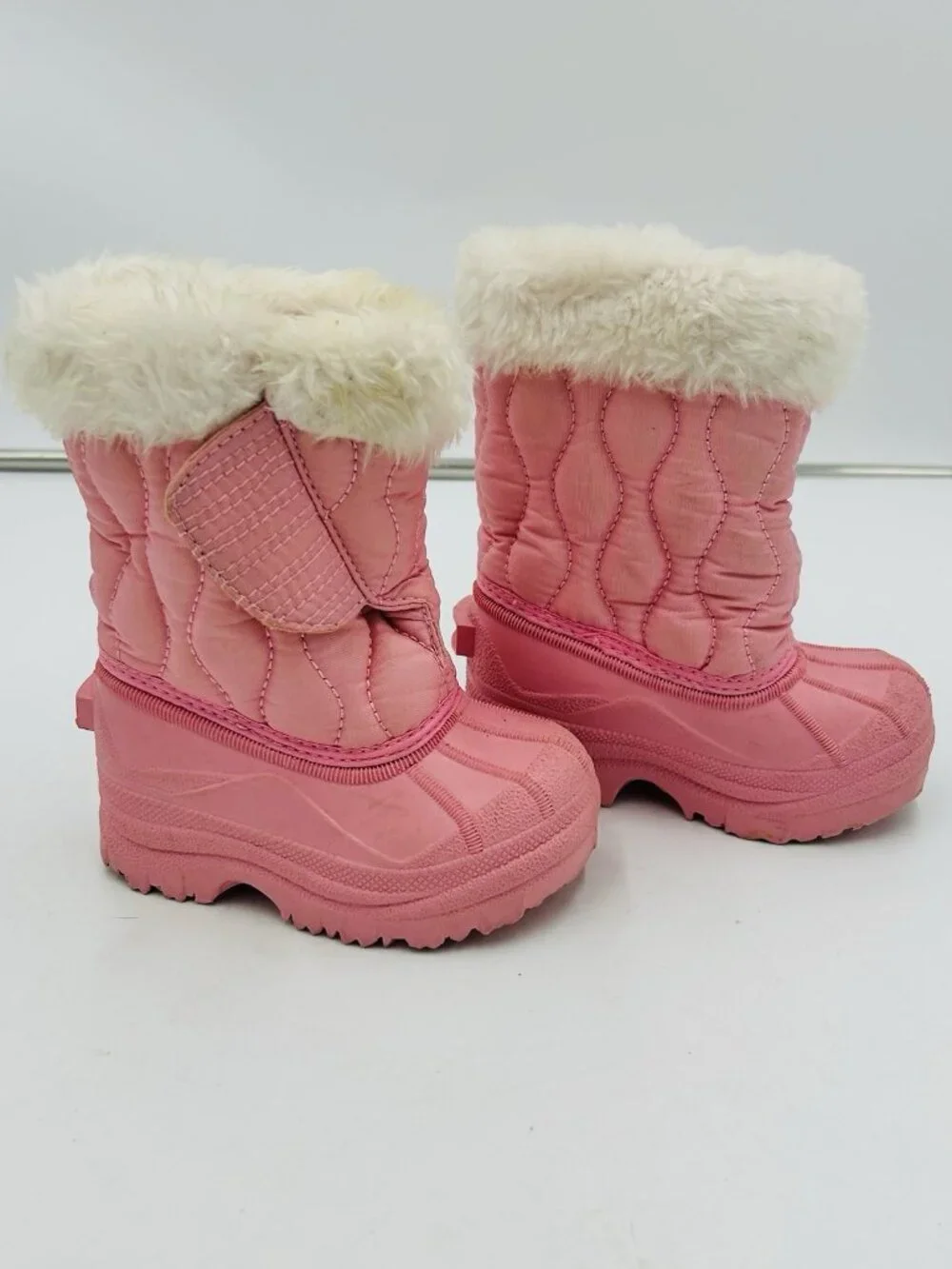 Toddler Pink Snow Boots Size 5 Pull On Insulated Sherpa Lined